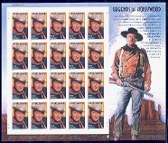 John Wayne - Mint Sheet of 20 10th in Legends of Hollywood Series United States, 2004